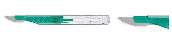 БЕЗПЕЧНИЙ ОДНОРАЗОВИЙ СКАЛЬПЕЛЬ З КАРБОНОВИМ ЛЕЗОМ №24